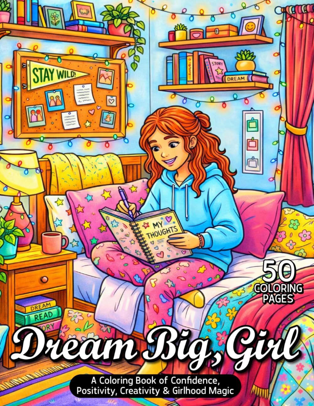 Dream Big, Girl: A Coloring Book of Confidence, Positivity, Creativity, and Girlhood Magic A Self-Love Coloring Book for girls 50 Pages of ... Gift for Super Girl Mindset Coloring book