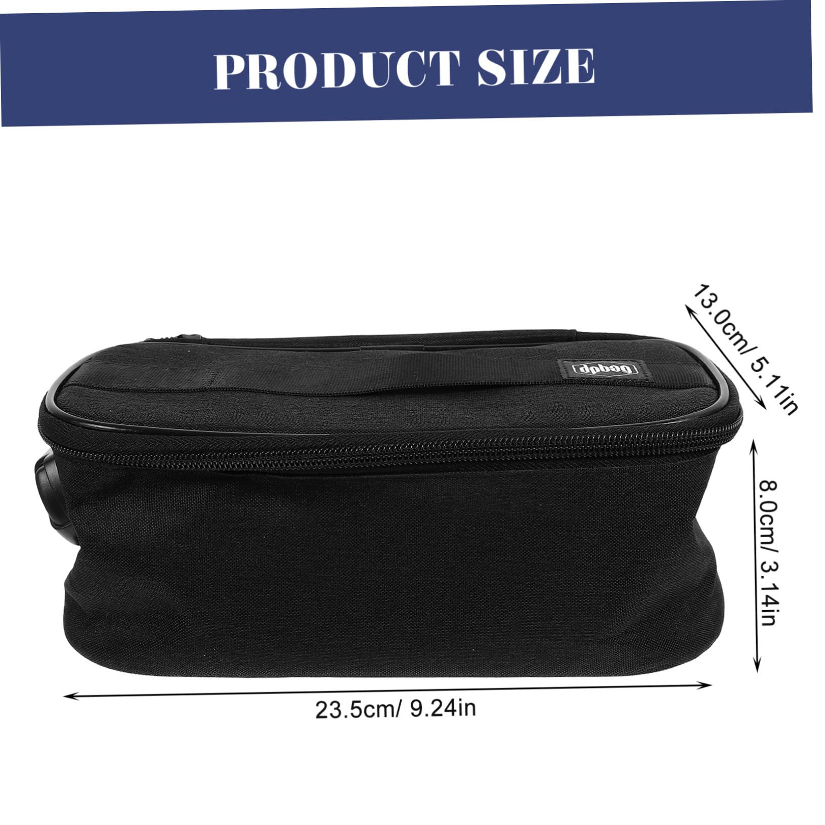 Beavorty Borsa da Toilette da Viaggio Portatile Oxford Nero, Scomparti Multipli e Chiusura a Combinazione, per Trucchi e Lip Gloss