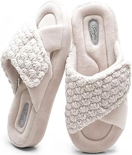 Women's Orthotic Slippers with Arch Support Adjustable Orthopedic Slipper Memory Foam Ladies House Shoes Indoor Slip On for Plantar Fasciitis