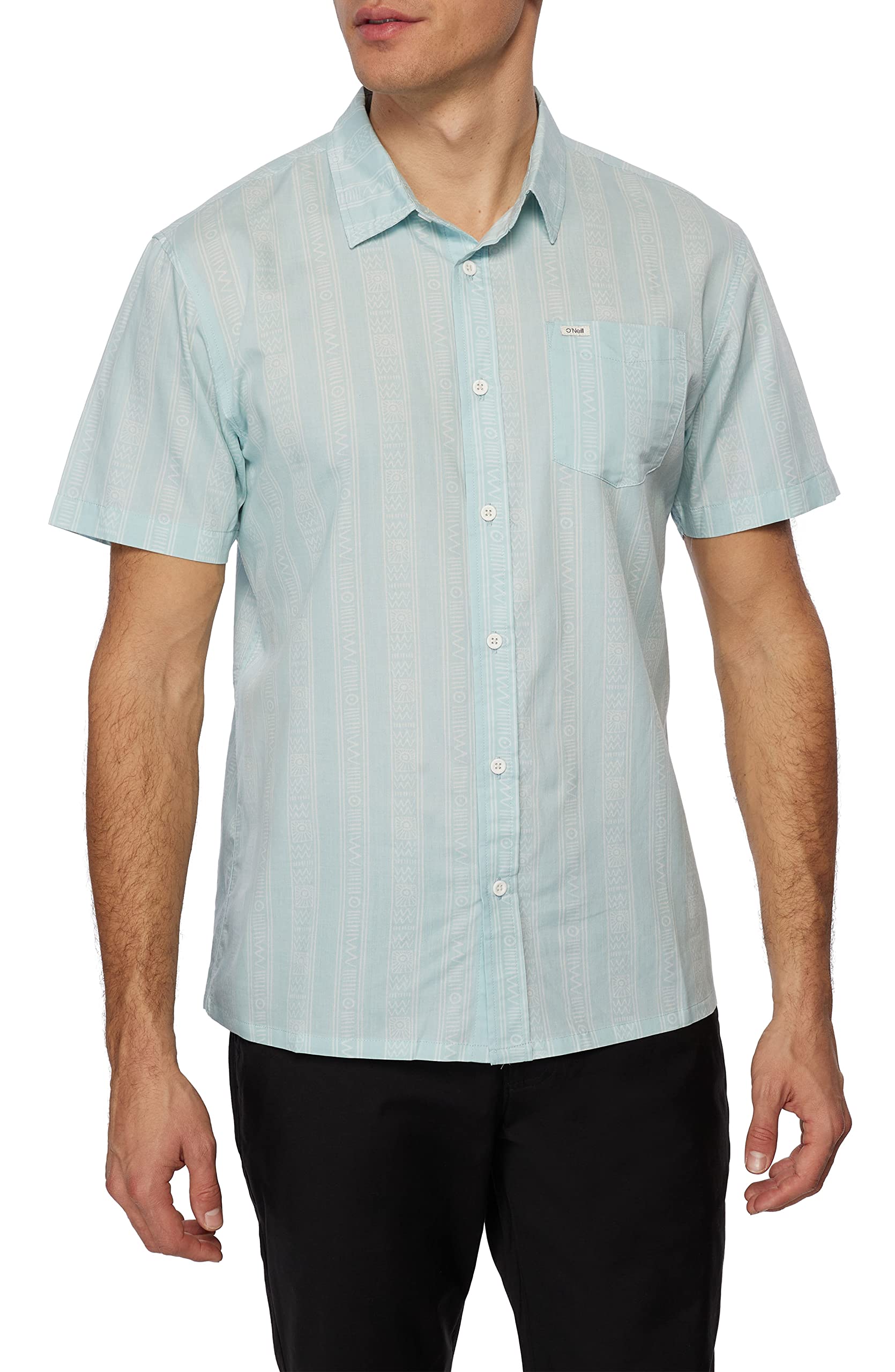 O'NEILLMen's Short Sleeve Button-Up Shirt - Casual Striped Button-Down Shirt with Collar