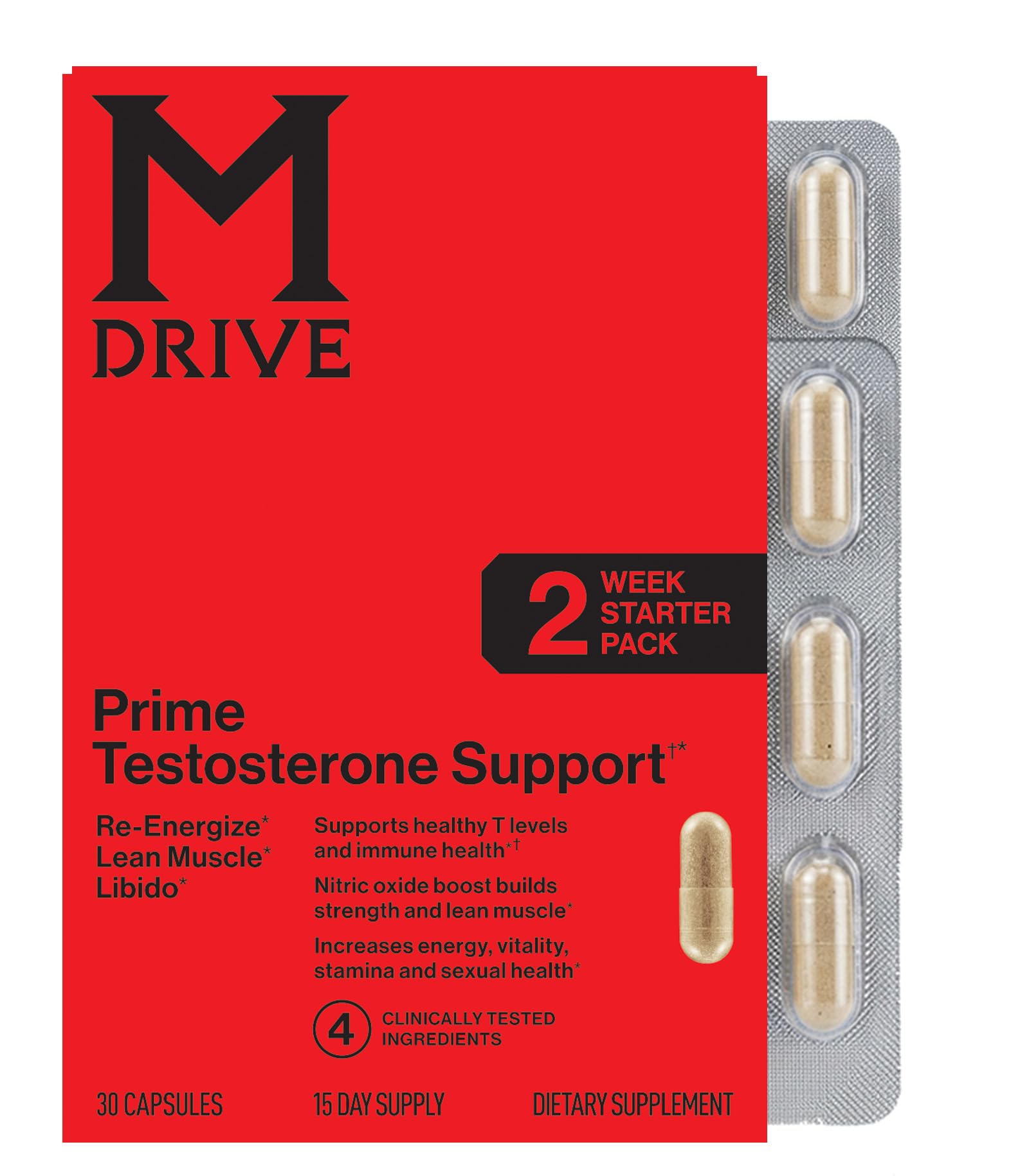 M Drive Prime Men's T‑Support Energy, Focus & Lean Muscle, 60ct — Amazon image 6