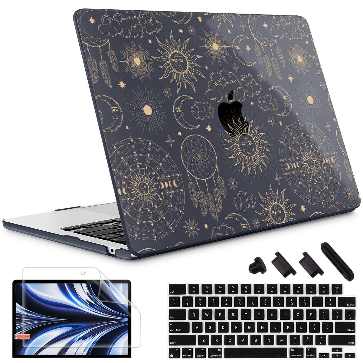 May Chen Compatible with MacBook Air 13.6 Inch Case 2024 2023 2022 Release Model A3113 M3 A2681 M2 Chip, Plastic Hard Shell Case for MacBook Air 13.6" with Liquid Retina Display, Celestial Space
