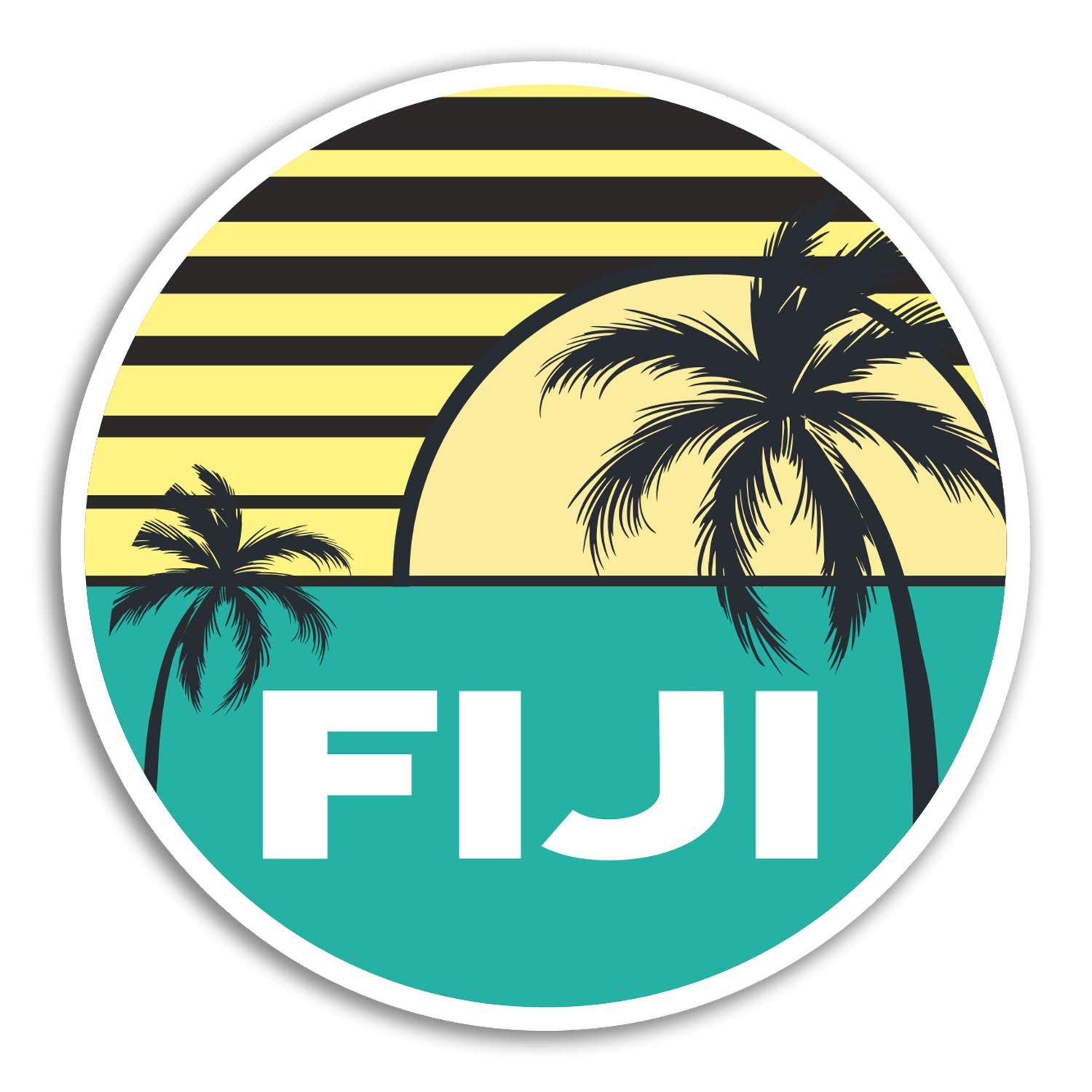 2 x 10cm Fiji Vinyl Stickers - Island Travel Sticker Laptop Luggage #18052 (10cm Wide)