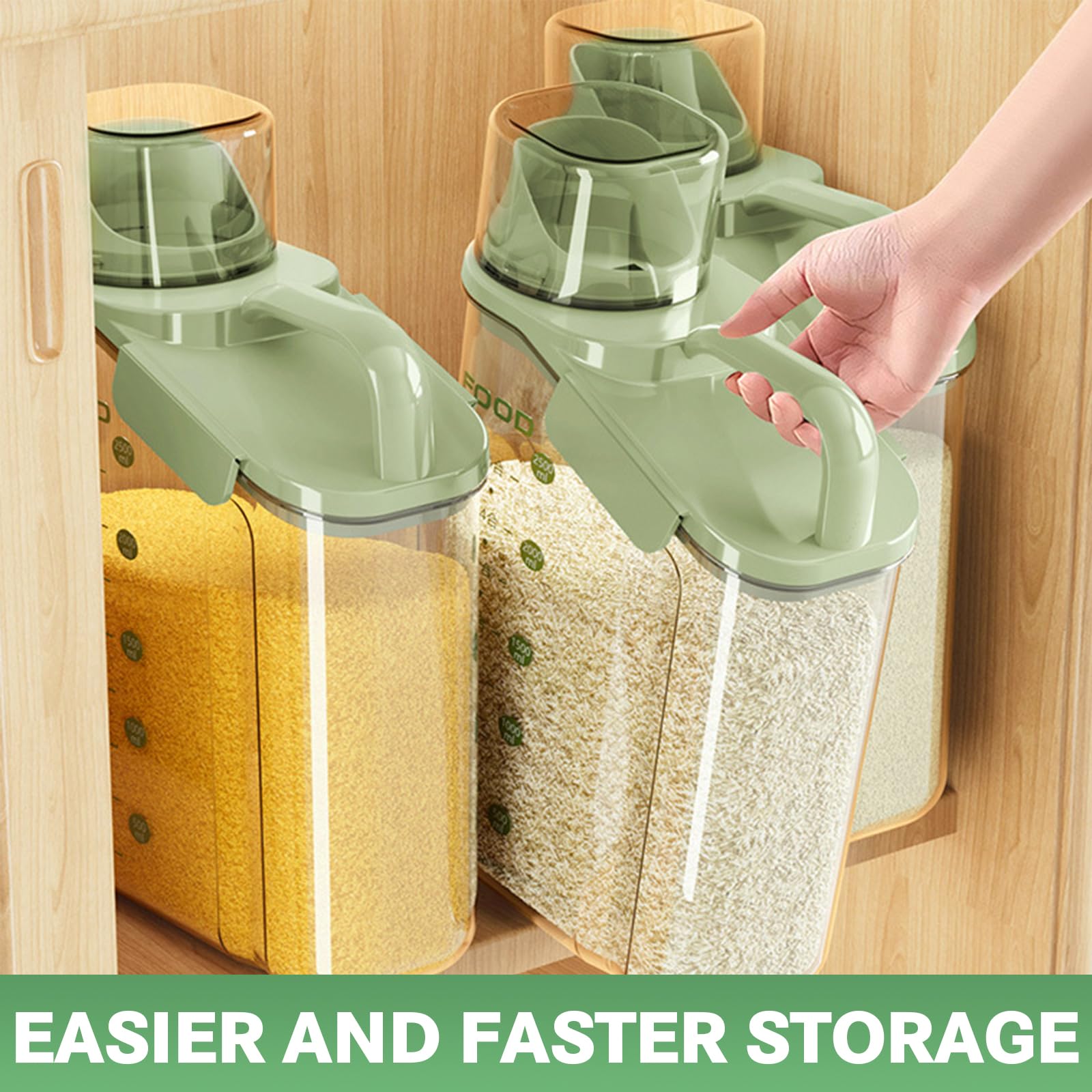 Contenedor Pienso Perros 3L Botes Cocina Almacenaje con Vaso Medidor Pienso Transparente Botes Hermeticos Cocina para Cereales Arroz Comida para Mascotas