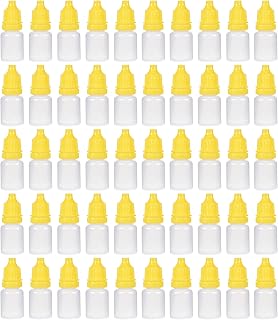 [50 Pcs Plastic Dropper Bottle, 5ml / 0.17oz Small Mouth Dropping Bottles with Yellow Cap Empty Squeezable Liquid Drop Bottles for Solvents, Oils, Glue, Paint,Essence,E-liquid,E-juice,Saline