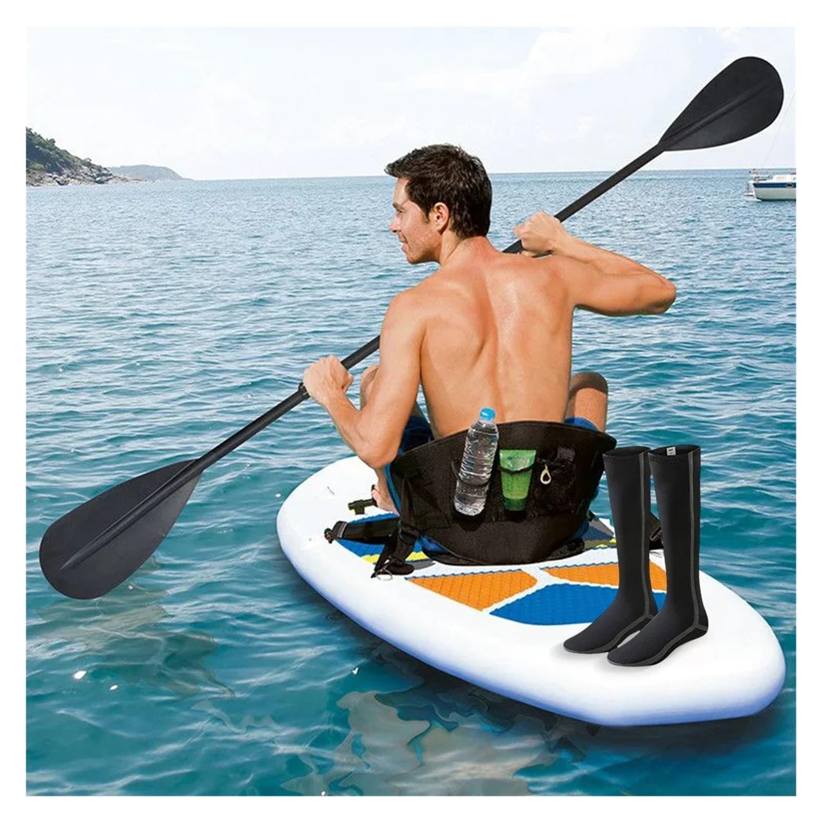 Calzini da Muta in Neoprene 3,0 mm, Antiscivolo, for Pinne Surf, Impermeabili, Termici, Spiaggia, Nuoto