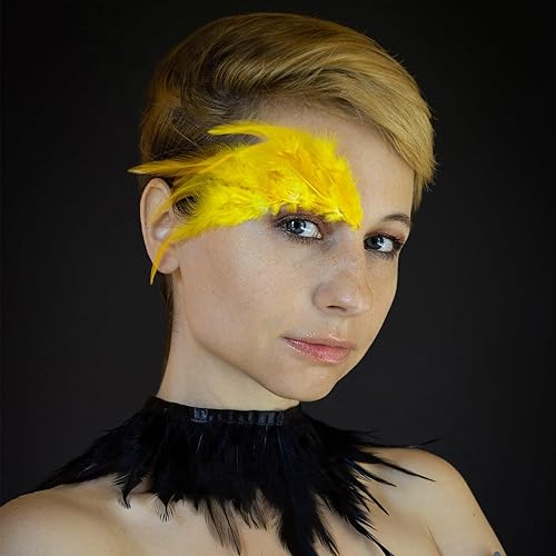 Miniatura 6 de THARAHT 200 piezas de plumas de gallo de sillín amarillas sueltas a granel 5-7 pulgadas 4.7-6.7 in para decoración de atrapasueños de bricolaje