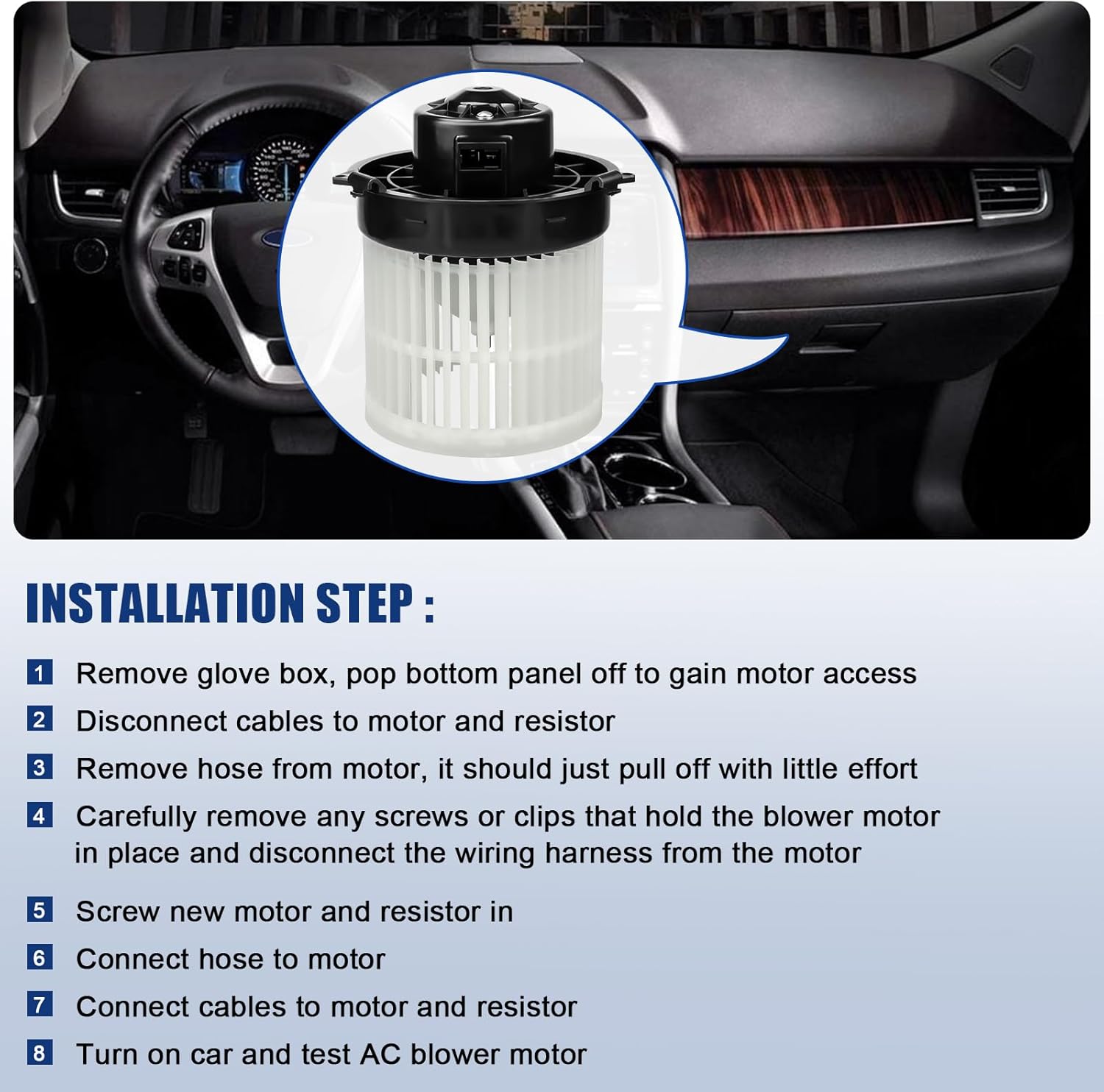 HVAC Heater Blower Motor Fan for Nissan Versa 2012 2013 2014 2015 2016 2017 2018, Versa Note 2014-2018, Front AC Blower Motor Fan Replacement, 700285, 27226-3AN0A