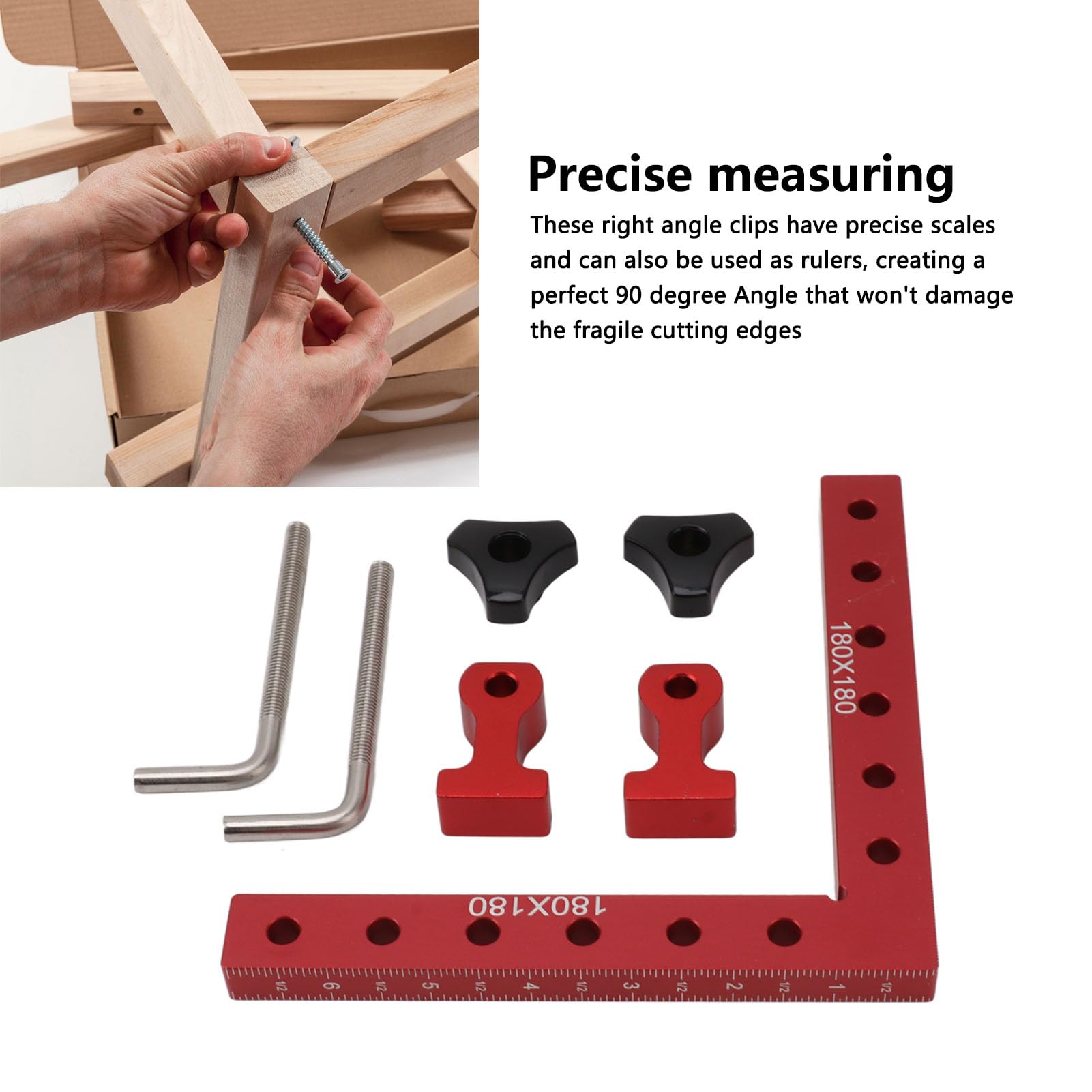 Corner Clamp, 90 Degree Positioning Squares, Aluminum Alloy, Woodworking, Right Angle Corner Clamp Square Tool Picture Frame, Boxes, Cabinets, Drawers (Style 5)