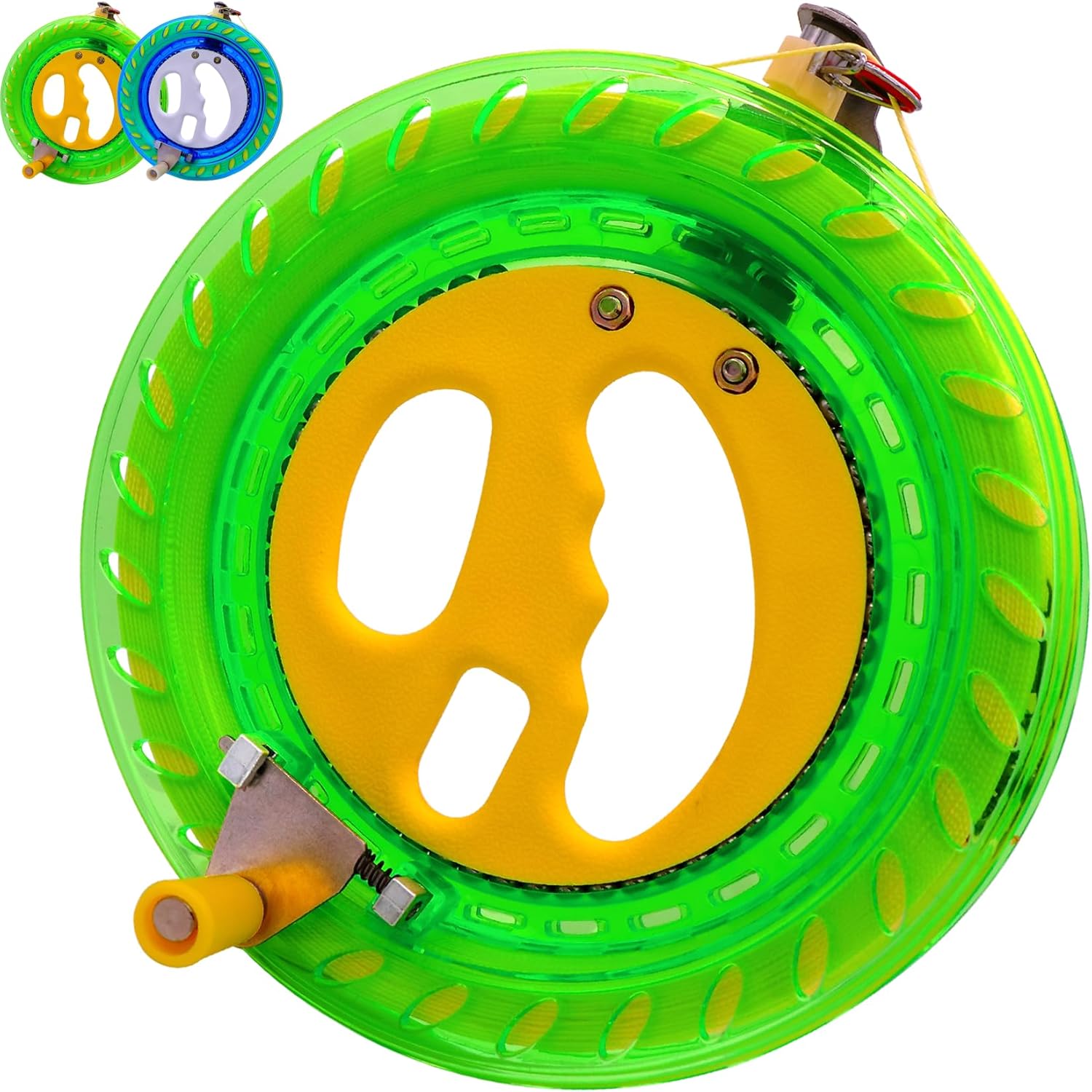 Kite Reel and Kite String Spool, with High Strength Kite String, Equipped with Locking Device and Connector, Metal Handle, Kite String with Reel for Adults and Kids