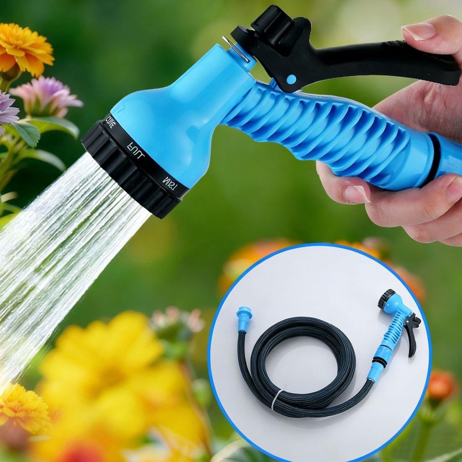 Manguera De Jardín Con Boquilla Equipo Ajustable Y Flexible | Manguera Jardín Boquilla Alta Presión Para Propietarios Jardineros Riego Flores Lavado Coches Limpieza Suelos Patio