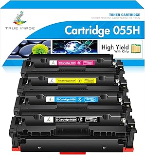 TRUE IMAGE Compatible 055H 055 Toner Cartridge Replacement for Canon 055H 055 High Capacity for Canon Color ImageCLASS MF743Cdw MF741Cdw MF746Cdw MF743 Printer (Black Cyan Magenta Yellow, 4-Pack)