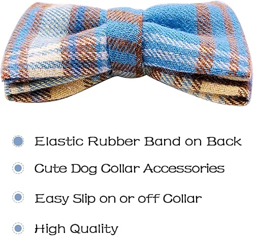 Miniatura 4 de PET SHOW 50 corbatines a cuadros para perros pequeños, corbatines para perros a granel para cachorros, accesorios para collar de mascotas para