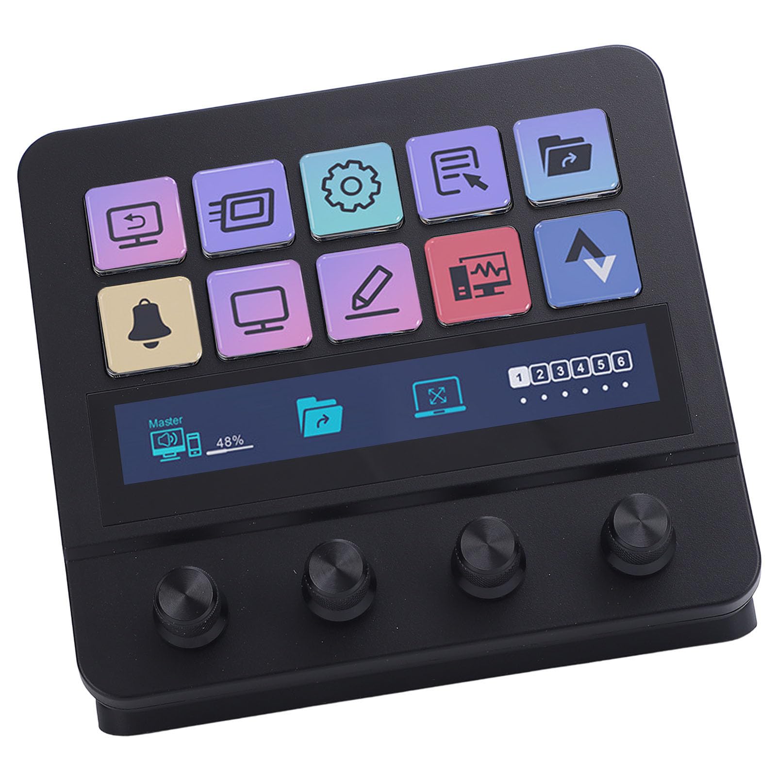 Fabater Controller di Streaming con 10 Tasti LCD Personalizzabili per Streaming e Giochi Ad Alta Efficienza Ideale per i Creativi ABS e Metallo