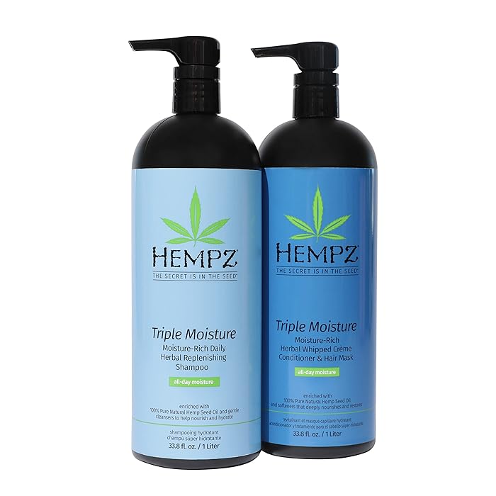 Buy Hempz Triple Moisture Herbal Shampoo & Conditioner Liters, 33.8 fl
