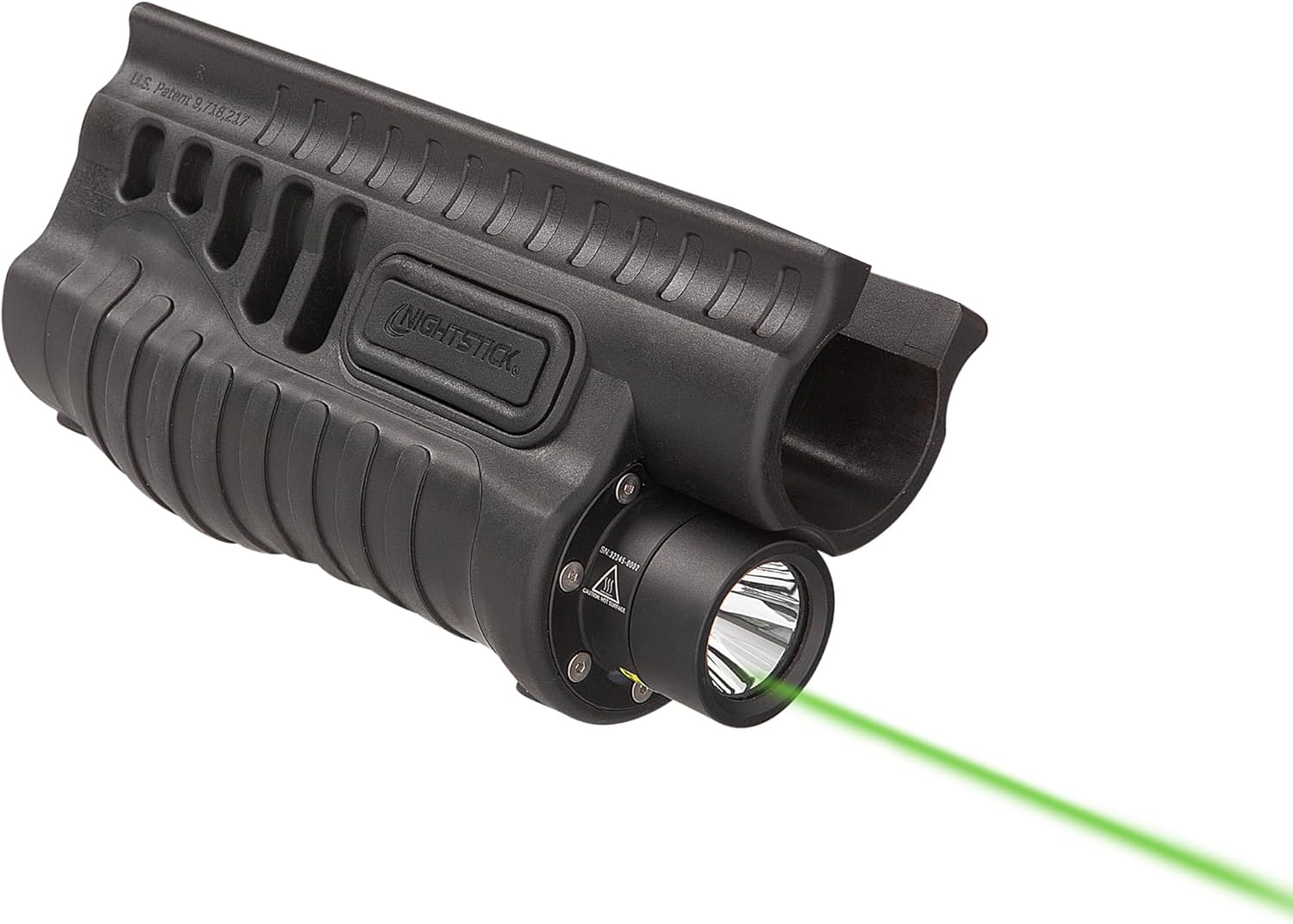 Nightstick SFL-13GL Shotgun Forend Light with Green Laser - 1200 Lumens Forend Light for Remington 870/TAC-14 - IP-X7 Waterproof Impact & Chemical Resistant - 2 CR123 Batteries – Black