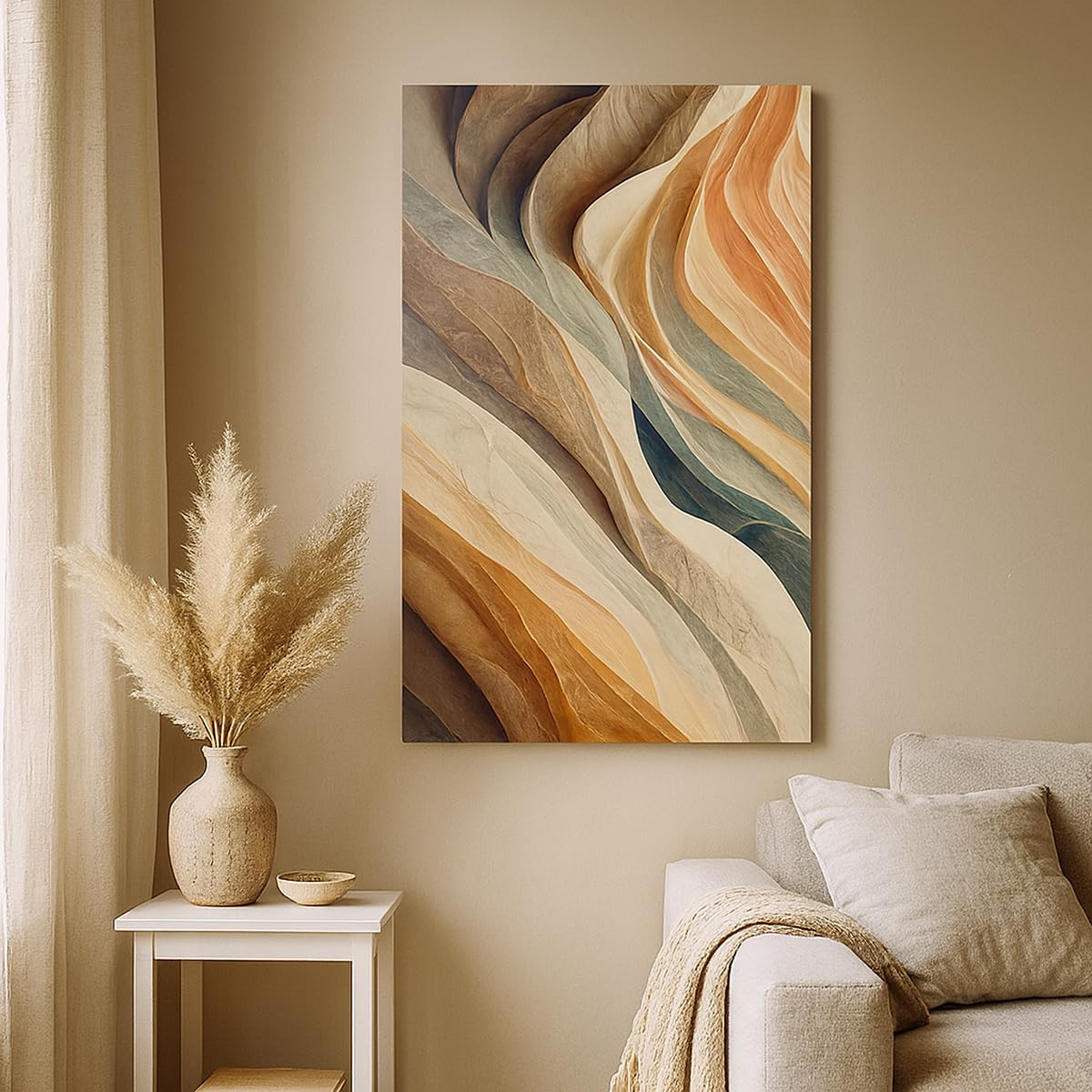 ARTTOR Lienzo Decorativo 65x120 cm Moderno Vertical Abstracto Pastel - 5696 | Textura Patrón Brillante Cuadro sobre Lienzo Grande Arte mural Decoración del Hogar Salón Dormitorio Cocina Cuadros de Pared