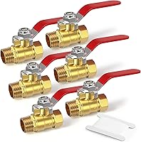 Vista 21 de GASHER 1 pieza Válvula de bola mini de latón de 1/2 pulgada, válvula de cierre, rosca NPT de 1/2 pulgada macho x hembra para accesorios de tubería