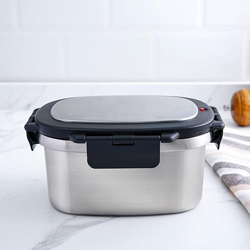 Miniatura 2 de Recipiente de alimentos de acero inoxidable, almacenamiento rectangular aislado, 33 oz