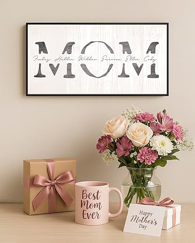 Vista 11 de Personal-Prints Arte personalizado para mamá y niños, personalizado con todos los nombres de los niños, regalo único y personalizado para el día