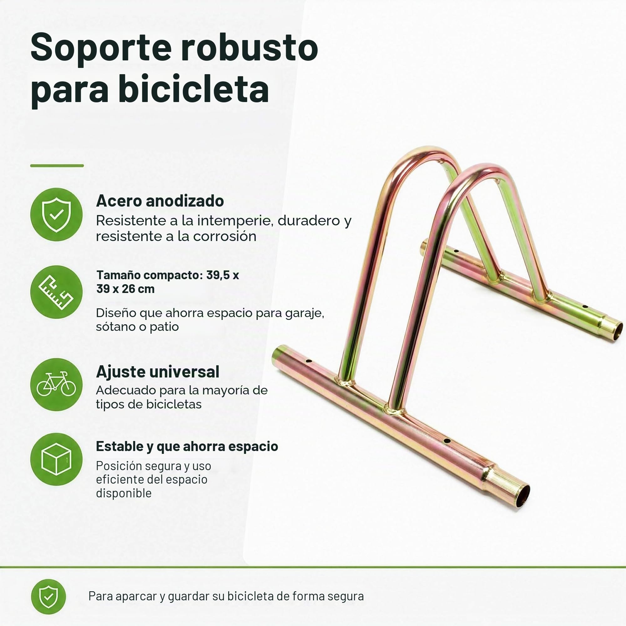 WilTec Bicicletas Aparcamiento bicis Aparcabicis Metal Exterior Suelo