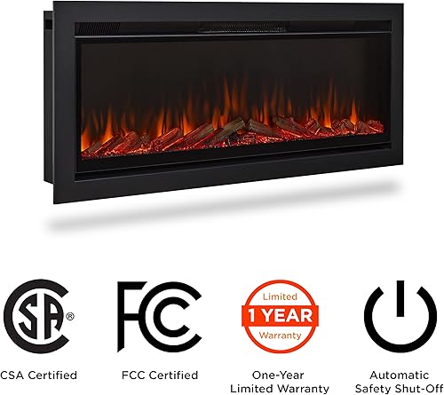 Miniatura 9 de Real Flame Inserto de chimenea eléctrica de 49", negro, (5555)