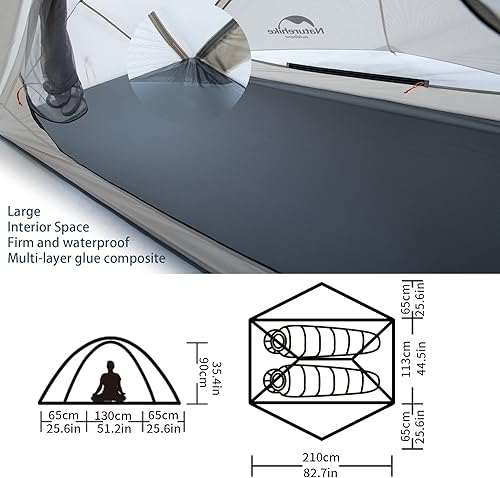 Miniatura 4 de Naturehike VIK - Tienda de campaña ultraligera para 12 persona, tienda de campaña ultraligera para 1 persona, 2 personas, para una persona, tiendas