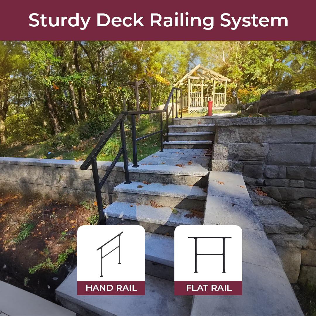 Snapklik.com : CR Fence & Rail Horizontal Metal Deck Railing, 4ft Wide ...