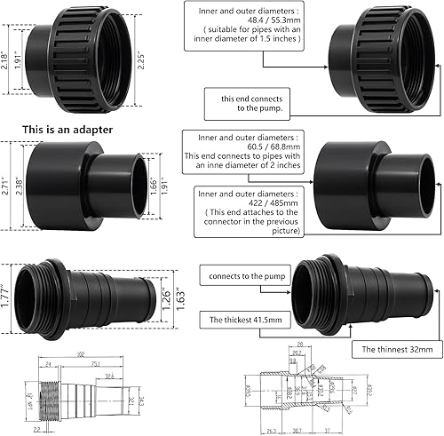 Miniatura 8 de Bomba de piscina autorecortable de 1.5 HP 6498 GPH enBomba de piscina sobre el suelo 110V220V Bombas de doble voltaje de una sola velocidad con