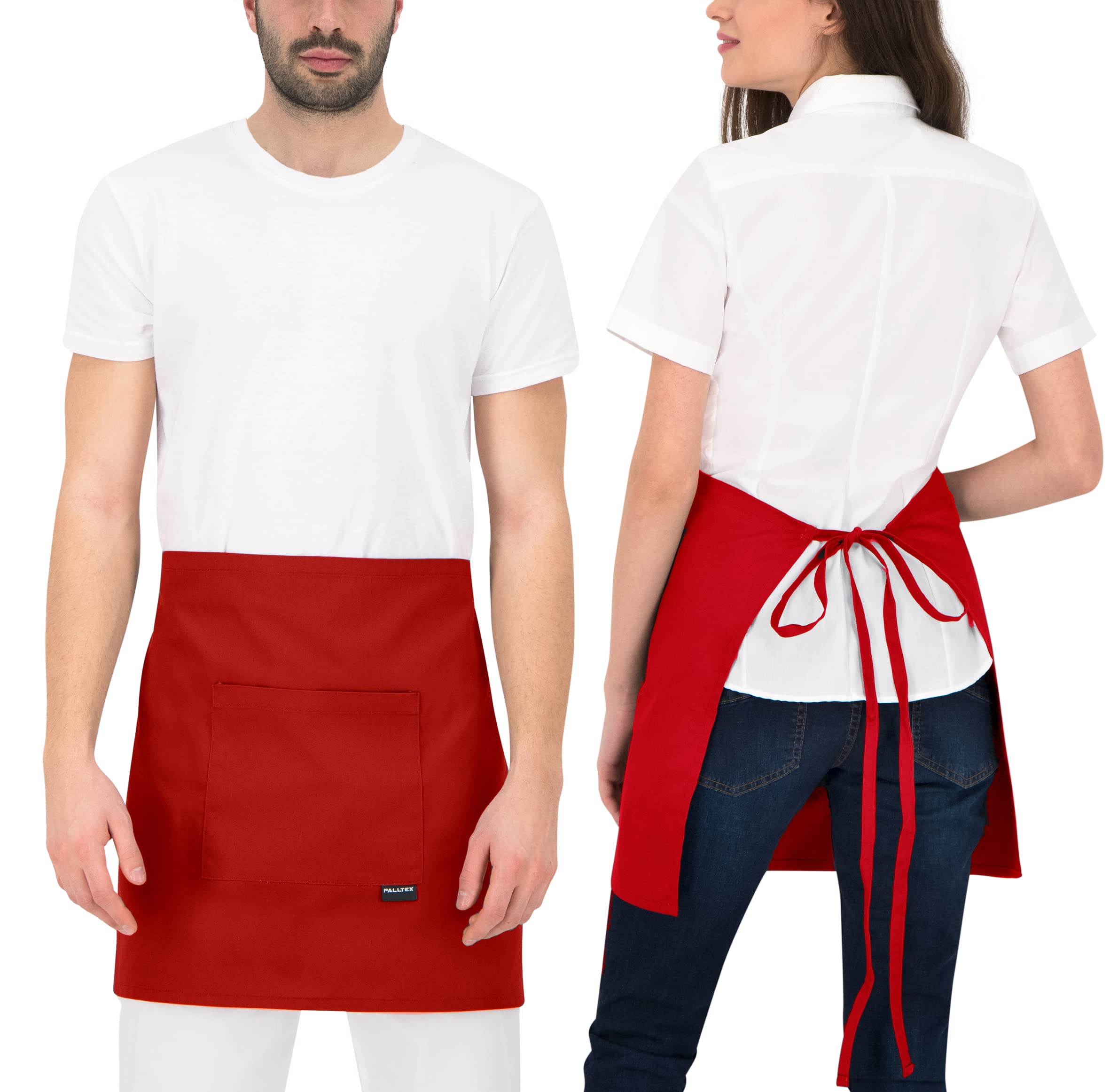 PALLTEX AMAYA Delantal Corto con Bolsillo | Delantal Cocina Hombre | Delantal Cocina Mujer | Manualidades, Pintura, Hornear, EN ISO 13688