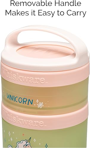 Miniatura 2 de Whiskware Contenedores apilables para aperitivos para niños y niños pequeños, 3 tazas apilables para aperitivos para la escuela o viajes, unicornio