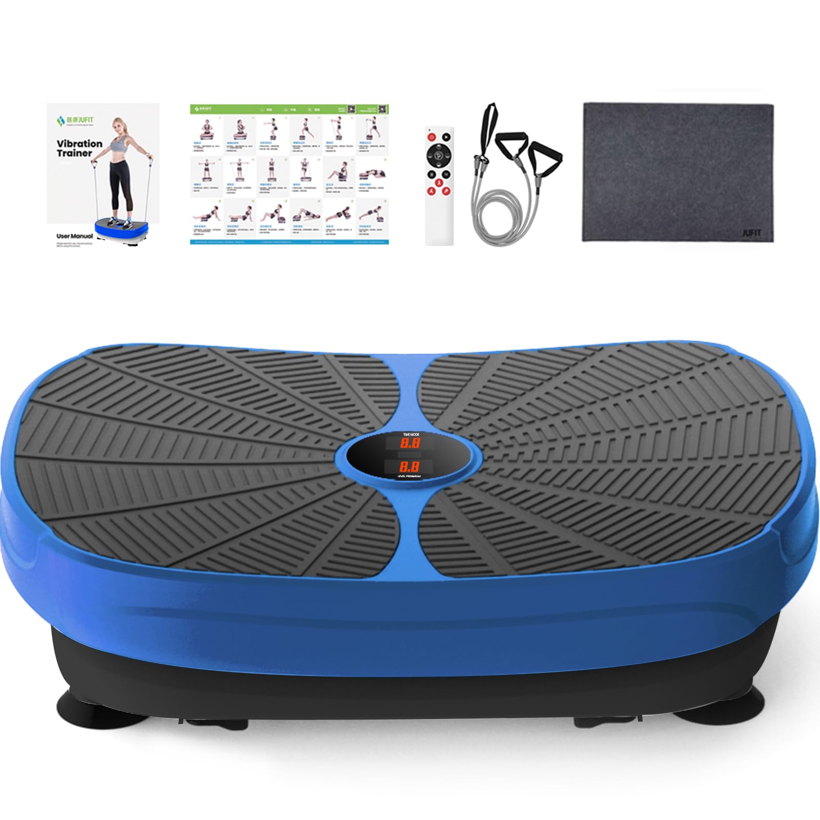 JUFITFitness Vibration Plate Exercise Equipment Whole Body Shape Exercise Machine Vibration Platform Fit Massage Workout Trainer,Max User Weight 330lbs