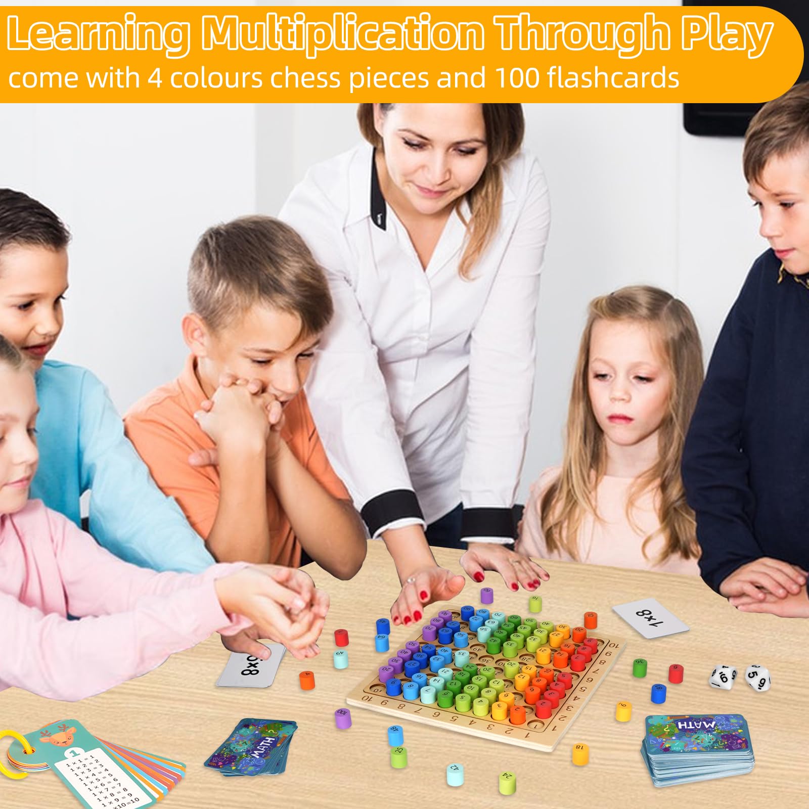 ENIKMOSD Tabelline per Bambini, Gioco di Moltiplicazione, Tavola delle Tabelline in Legno, Giochi Matematici, Gioco di Matematica dai 3 Anni