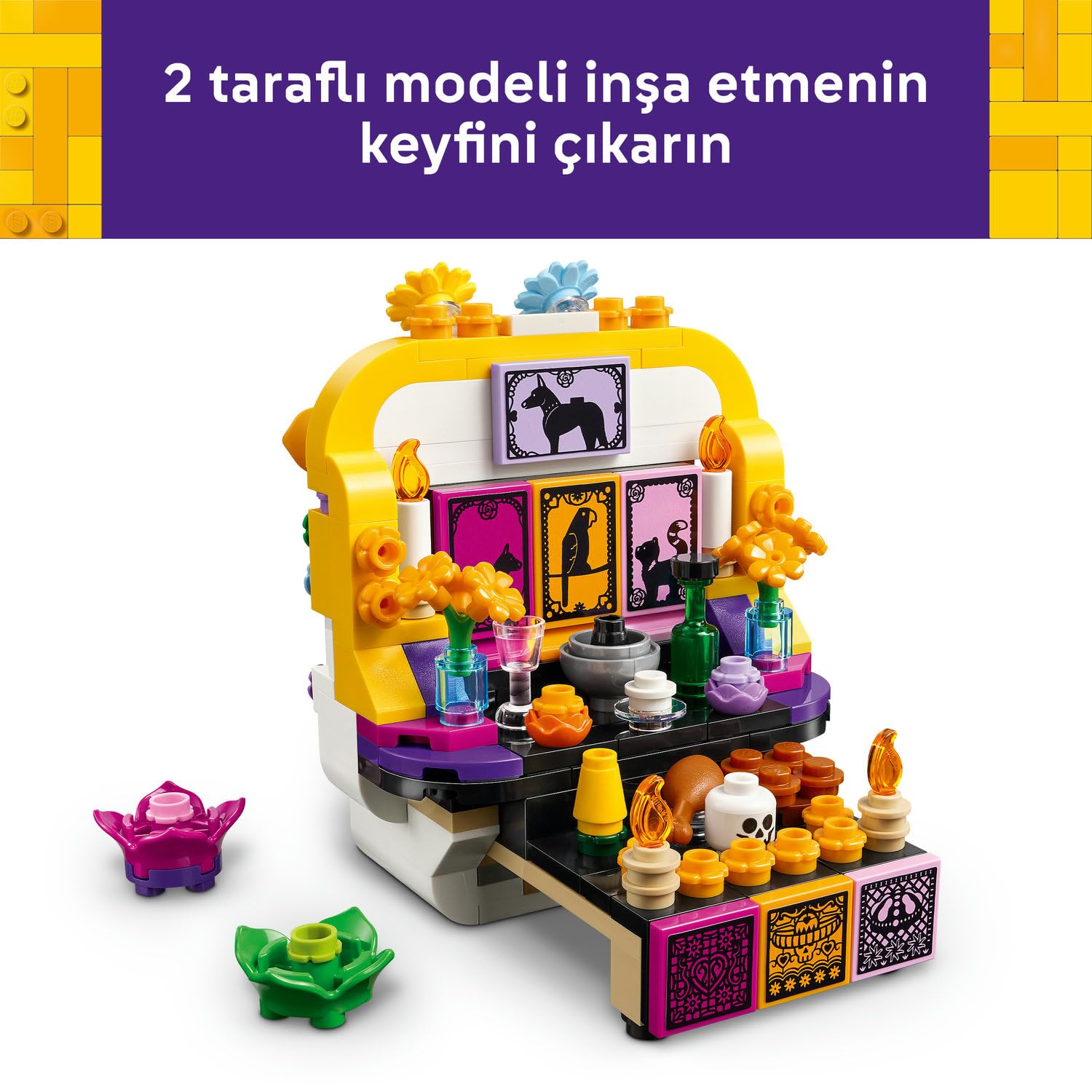 LEGO Ölüler Günü 40811 – 9 Yaş ve Üzeri Çocuklar için Dekoratif Kafatası ve Ölüler Sunağı Temalı Oyuncak Yapım Seti, Renkli Anılarla Dolu Özgün Bir Hediye Fikri (471 Parça)
