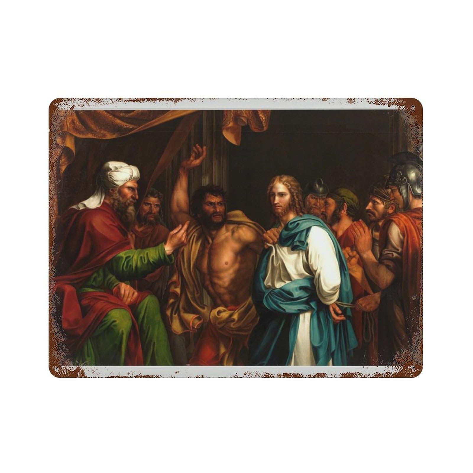 xiaoxiaoshen Vintage Jesus Christ ， Christian Scripture Wall Decor Art Metal Tin Poster Modern Home Decor Art Home Bar Shop Decorations Vintage Sign 30x40cm