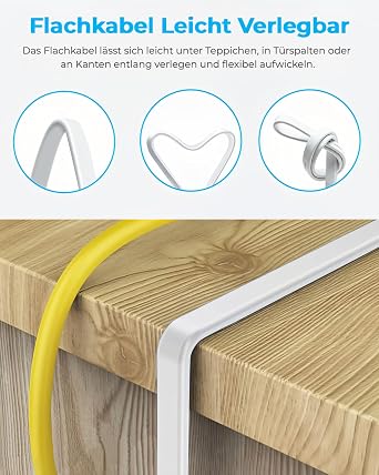 DDMALL CAT 8 Ethernet Cable 5 Metres High-Speed 40 Gbps 2000 MHz SSTP Cat 8 Flat Patch Cable Gigabit LAN Network Cable with Gold-Plated RJ45 Connector for Gaming Modem Router Xbox PC (5 m