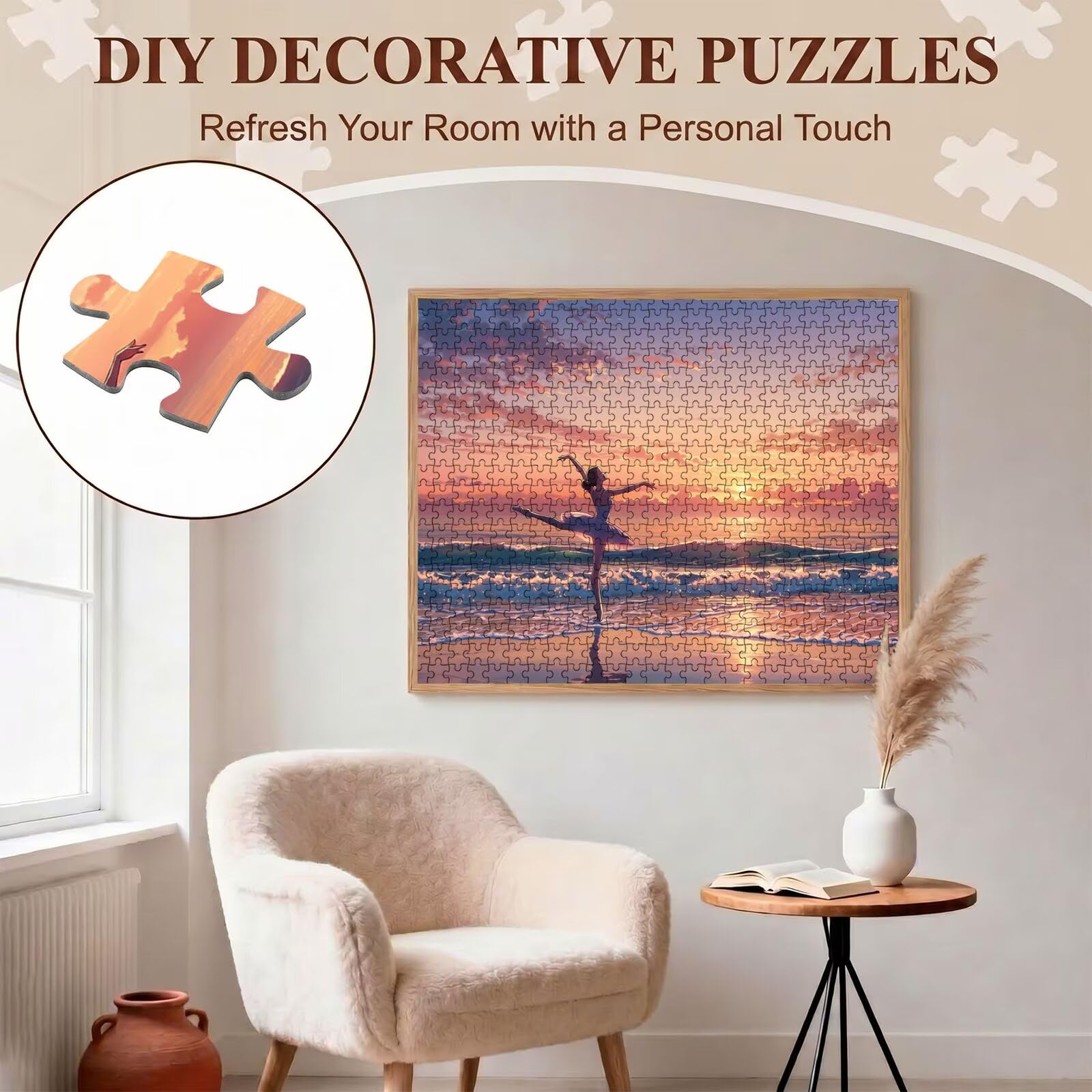 playa bailarines Puzzle de 1500 Piezas, Juego de Mesa Familiar de Madera - Rompecabezas Adultos para Toda La Familia,Rompecabezas Educativo DIY y Antiestrés - Con mapa de referencia, 87 x 57 cm f0-272
