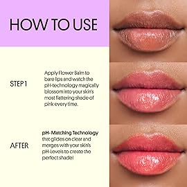 Winky Lux Flower Balm, pH Color Changing Lipstick and Tinted Lip Balm, Vegan & Cruelty Free, Hydrate & Plump, Sheer Pink, Pink & Purple Flower with Vanilla Scent