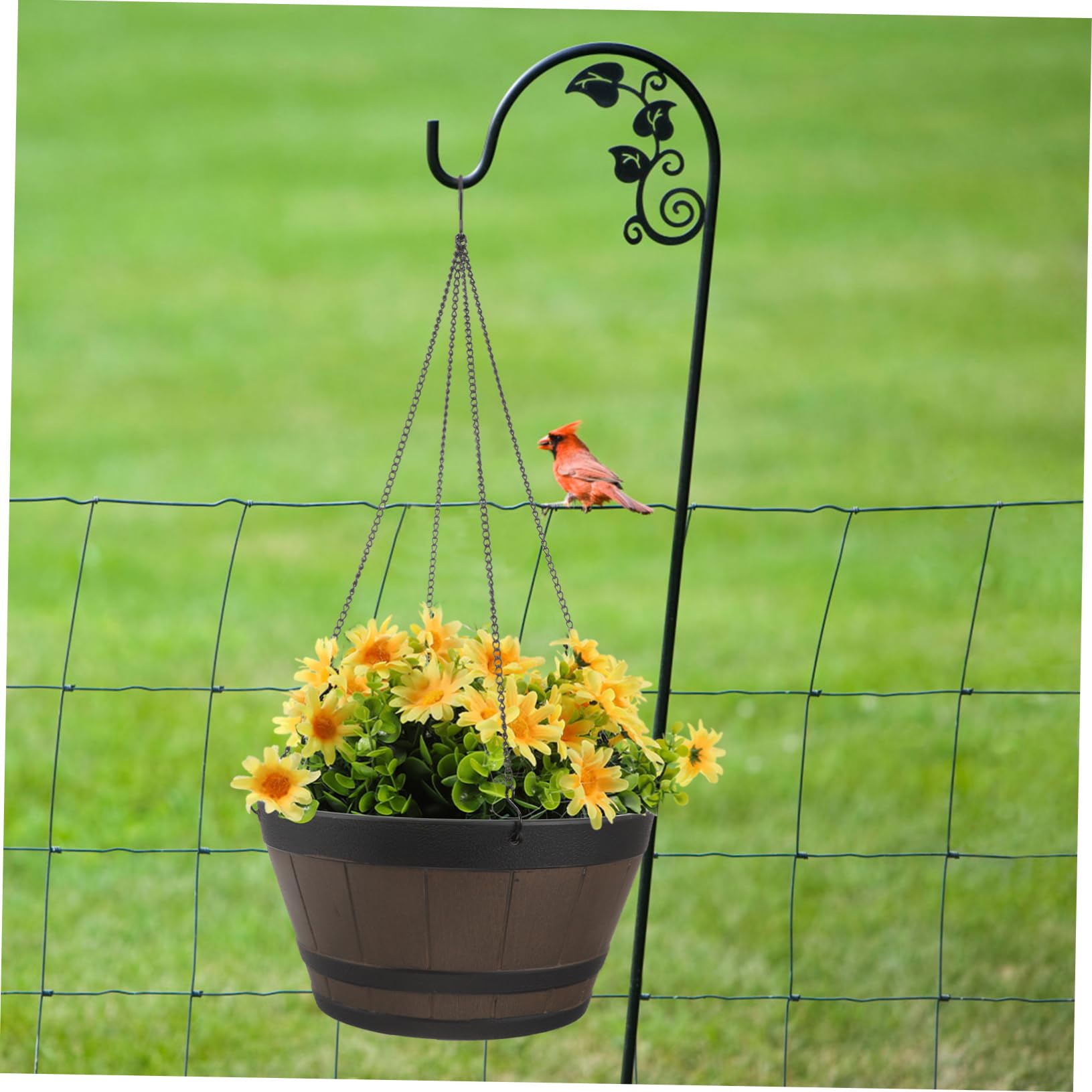 HANABASS Hängeampel Outdoor Groß aus Kunststoffharz mit Modernem Design Langlebiger Blumentopf zum Hängen für Balkon und Wohnzimmer Inklusive Haken