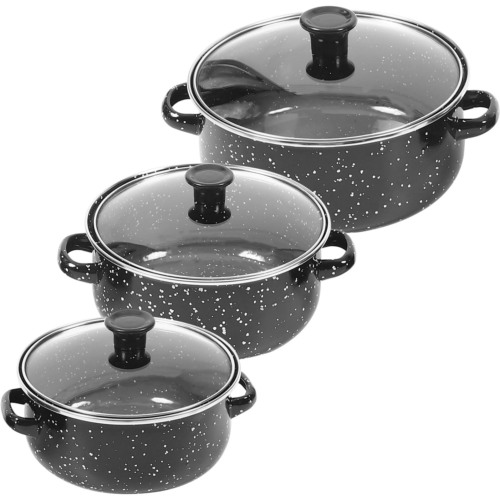 Batterie Cuisine Compacte POPETPOP émail et mini marmite à soupe