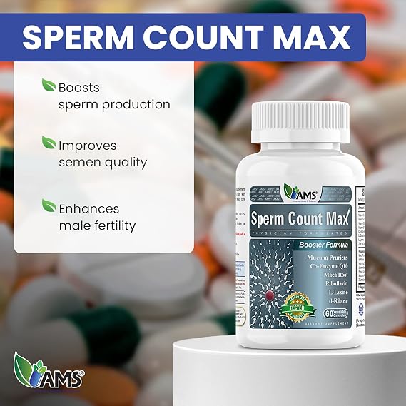 America Medic & Science MFS Plus (120 Capsules) and Sperm Count Max Supplement (60 Capsules) |Fertility Supplements for Men
