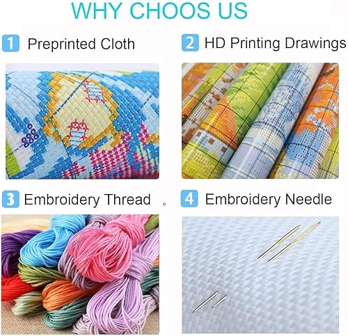 Miniatura 6 de Kits de punto de cruz con estampado de mariposas, kits de punto de cruz para principiantes, adultos, patrones de punto de cruz
