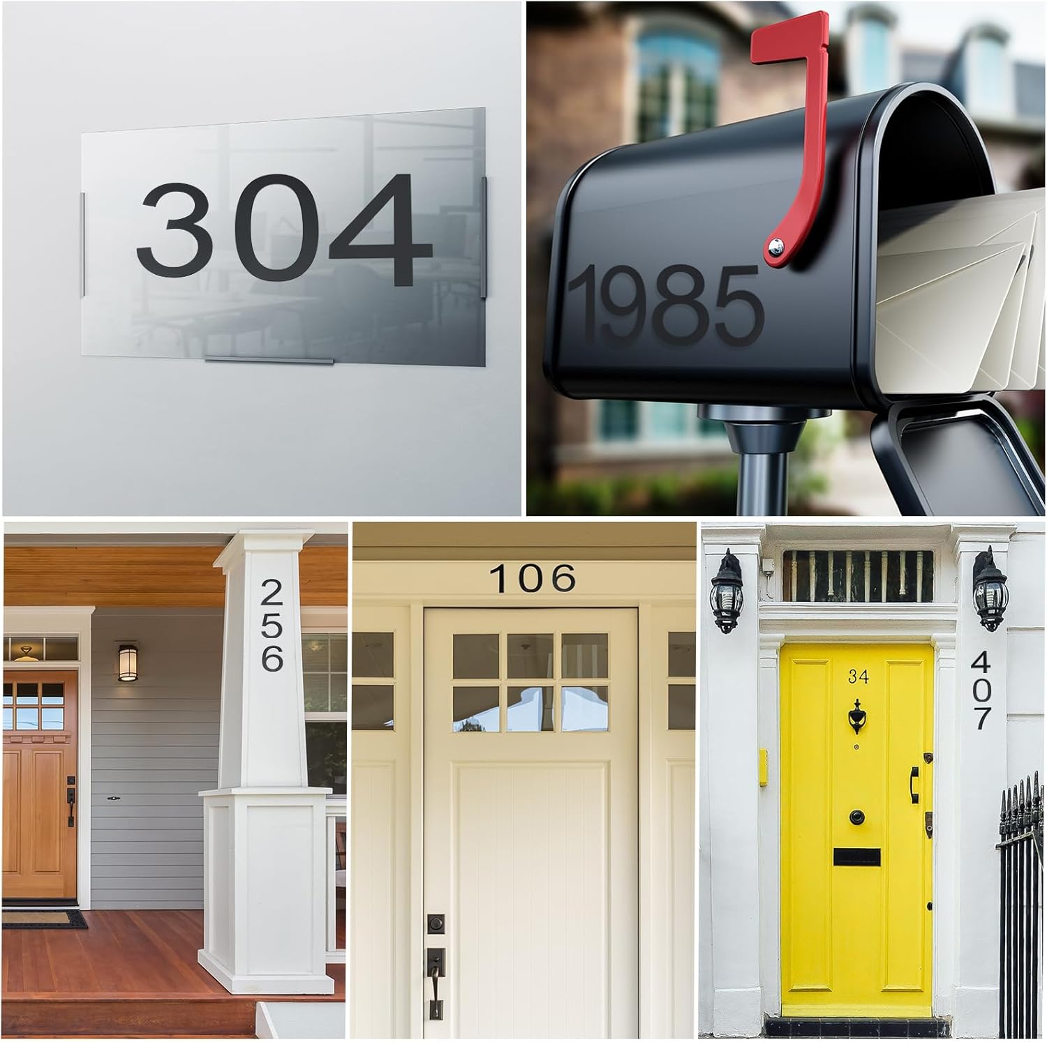 PATIKIL 6" Self-adhesive House Numbers for Outside Stick On, 1 Pcs Stainless Steel Address Visibility Signs for House Address Outside Garden Door Mailbox Decor Office Number, Number 3