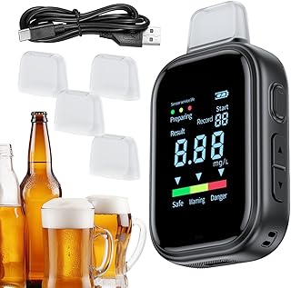 Personal Alcohol Tester, Compact Breath Monitor, Smart Digital Detector, Fast Bac Measurement, Alcohol Breathalyzer for Car Travel Outdoor Adventure Camping Safety Home Use