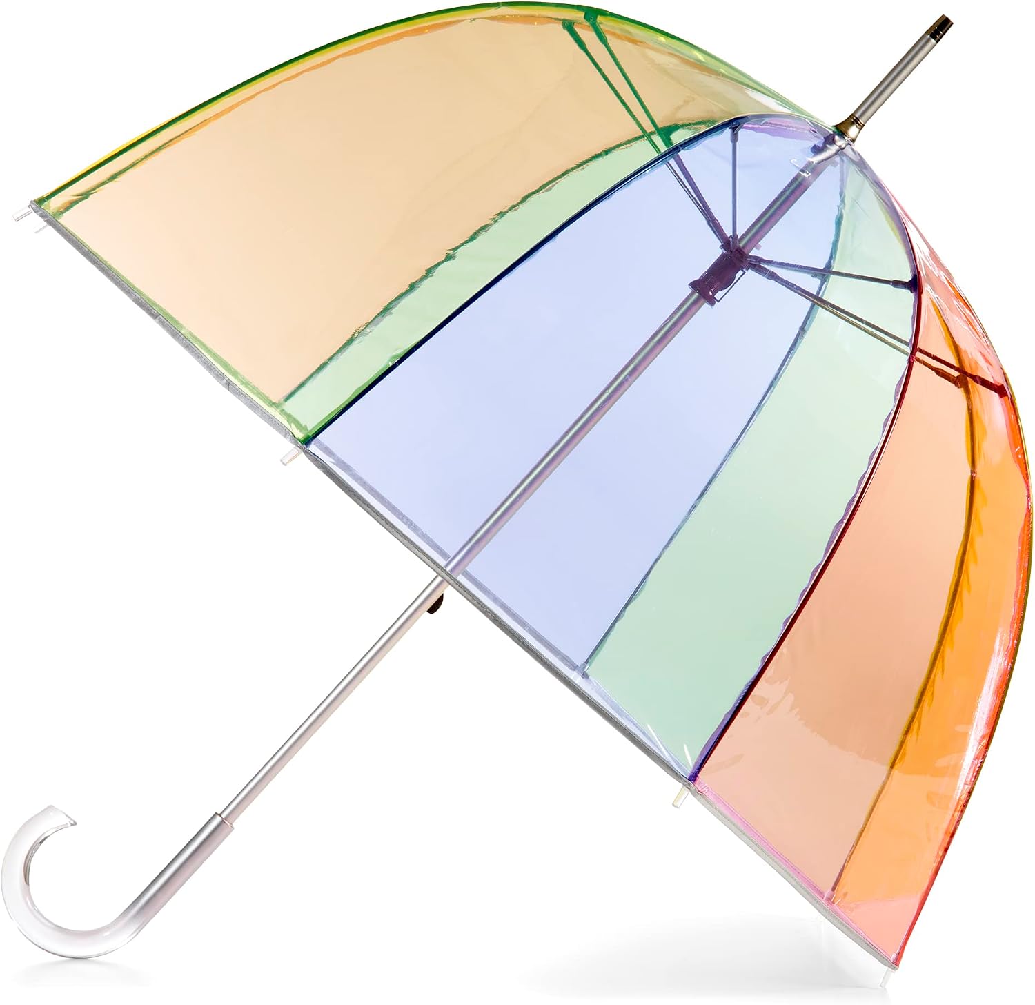 totes Signature Clear Bubble, Rain & Windproof Umbrella - Perfect for Weddings, Travel and Outdoor Events - Curved Handle with Deluxe Finish, in Transparent or Colorful Design Options