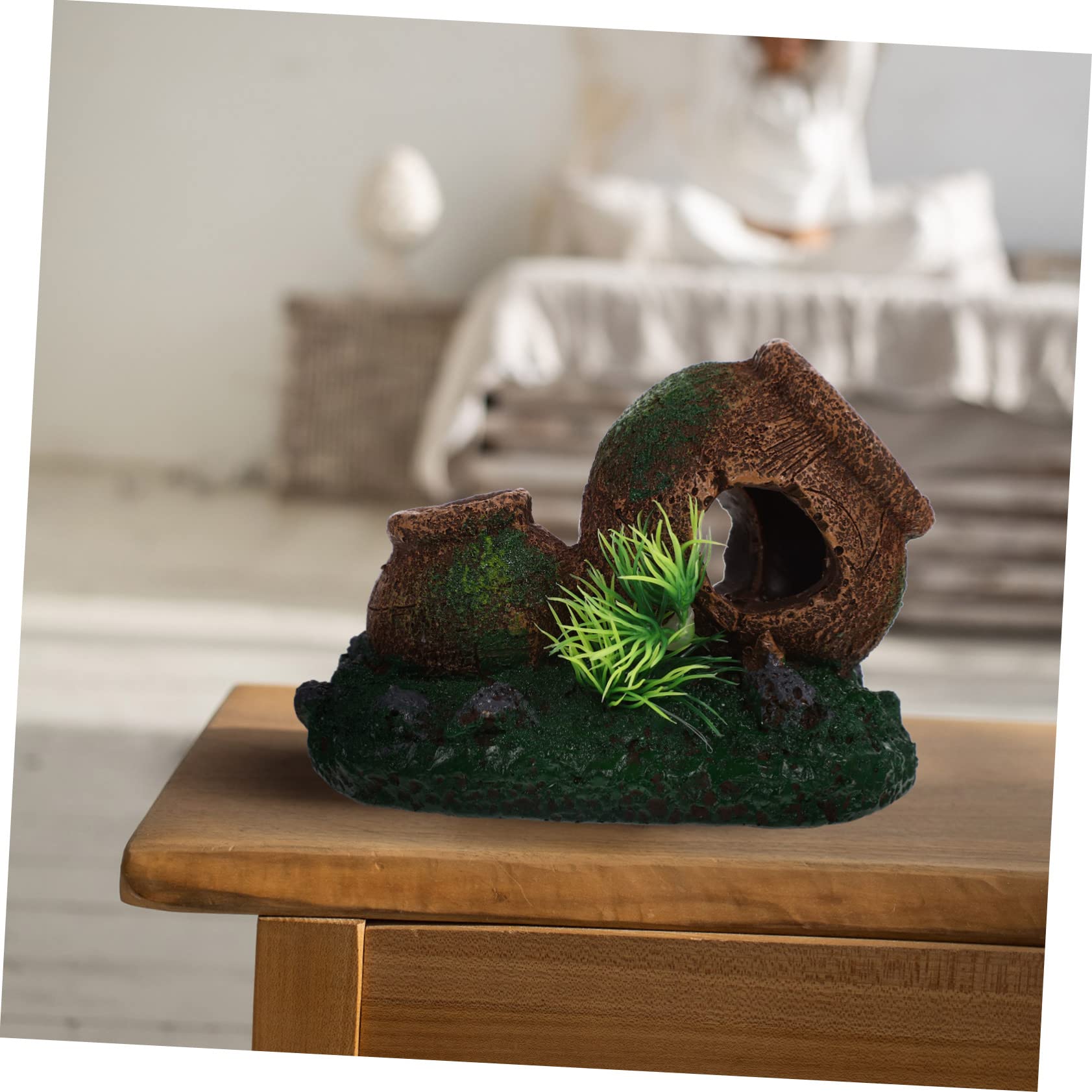 YARNOW 5 Pièces Maison D'élevage De Crevettes Grand Décor D'aquarium Se Cache Cacher Poisson Grotte De L'aquarium Cachettes Refuges Cachette De Décorations D’Aquarium Enceinte Résine