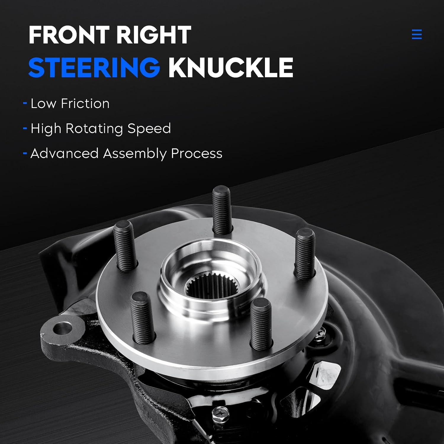 Front Right Steering Knuckle & Wheel Bearing Hub Assembly Fit for Toyota Sienna 2004-2010 (Only Fit FWD), Replace for 698-424, 698424, 4321108010, 435020E030, 47781-08020, 90080-36193, Passenger Side