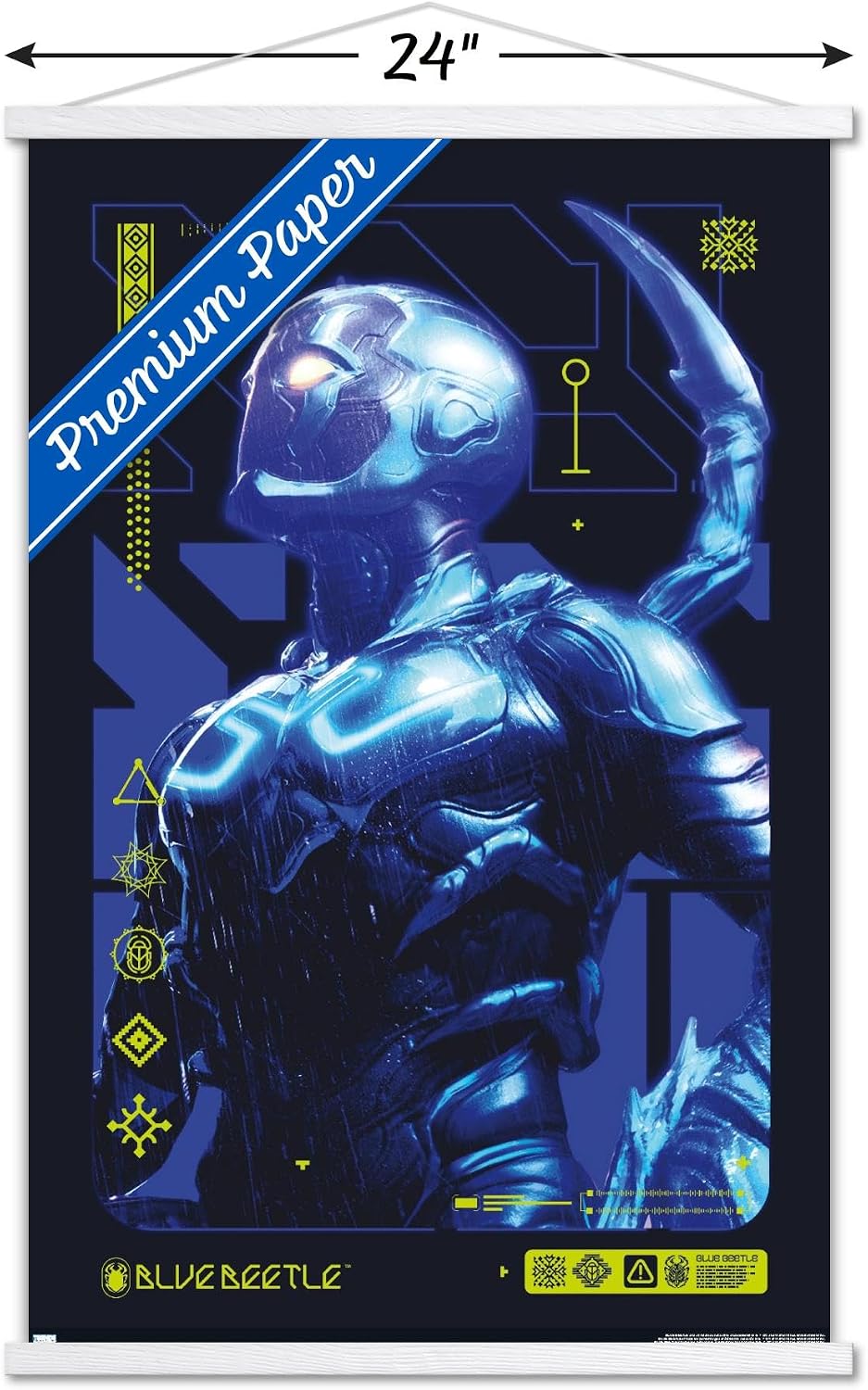 Trends International DC Comics Movie Blue Beetle - Biotech Wall Poster, 22.37" x 34.00", Premium Print and White Hanger Bundle image 3