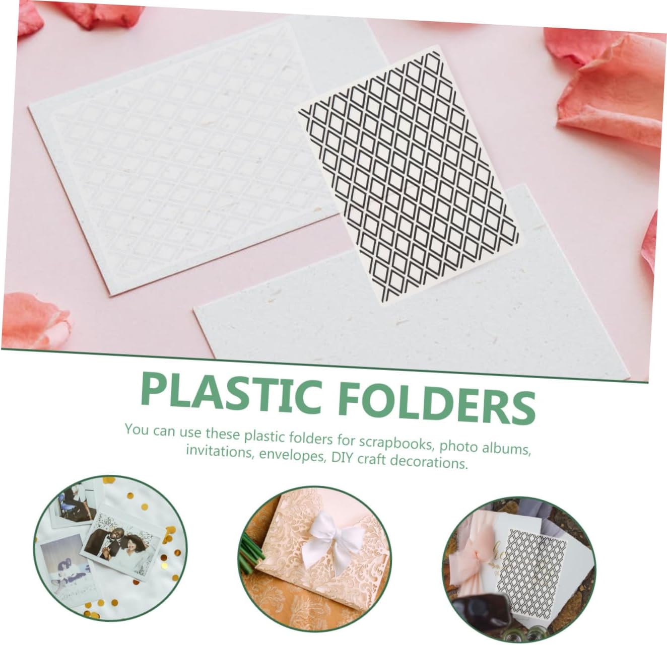 ARTIBETTER 2pcs Plastic Embossing Folder for Scrapbooking and Card Making Geometric Pattern Design for Home Crafts and Greeting Cards