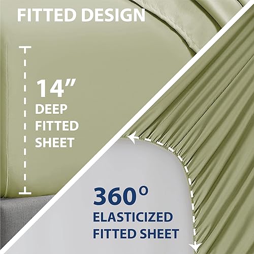 Miniatura 4 de Swift Home Smart Sheets - Juego de sábanas de microfibra cepillada ultrasuave, 3 piezas, sábana bajera con bolsillos laterales de almacenamiento,